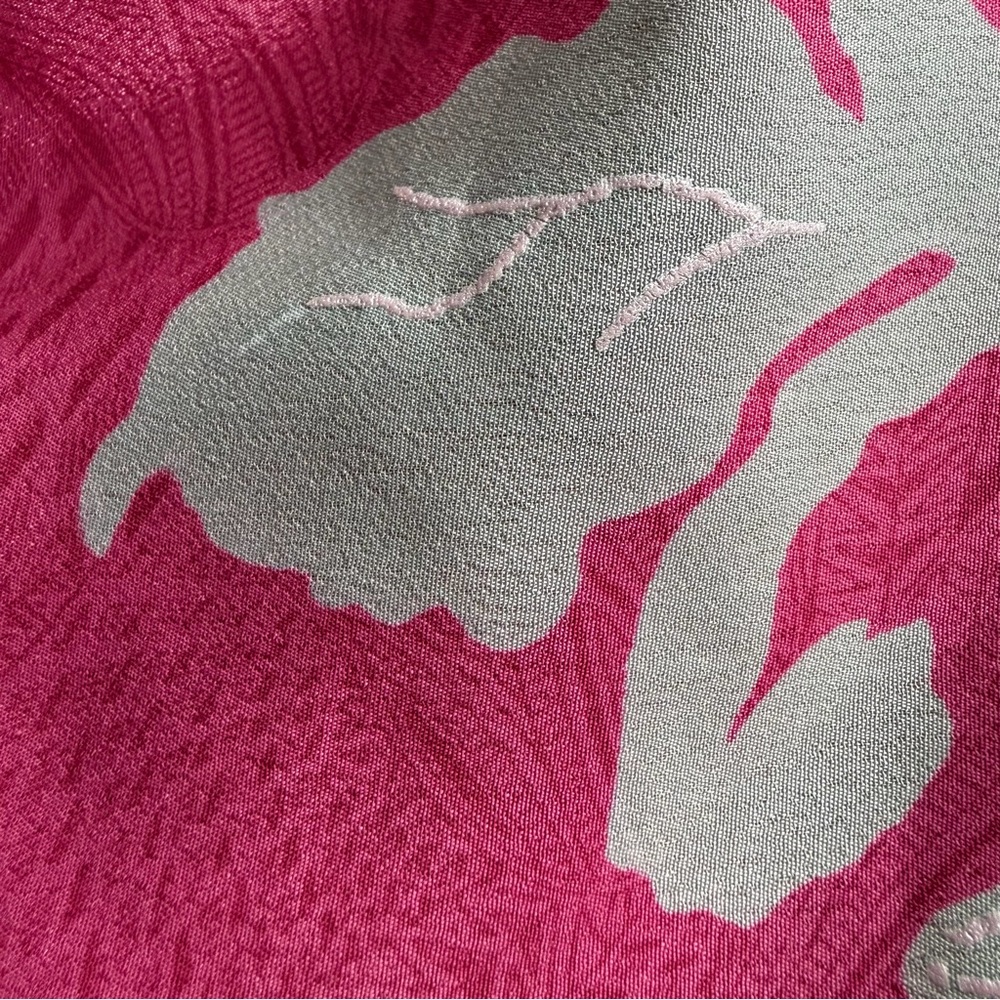Kantha Bae Boho Fuchsia Floral Tunic Top • Free Size • Button Front • Pockets - Picture 9 of 10